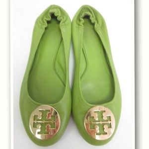 Tory Burch Green Reva Balet Flats